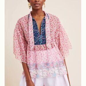 NWT Anthro Anna Sui Alayna Sheer Babydoll Blouse